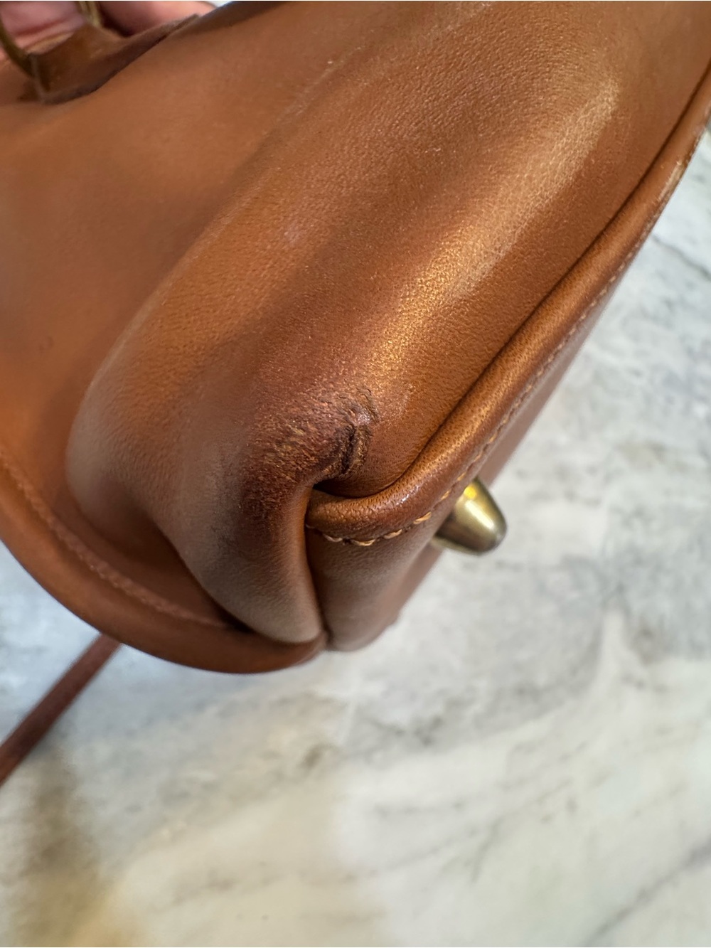 Coach Vintage Baxter British Tan Leather Satchel with Detachable Strap - Picture 13 of 15
